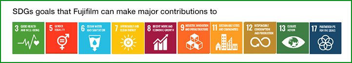 SDGs goals that Fujifilm can make major contributions to