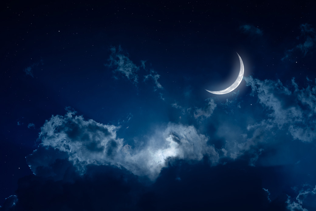 [image]夜空の月と星
