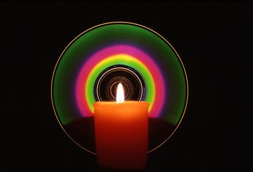[image]光のアート　CDの干渉色模様