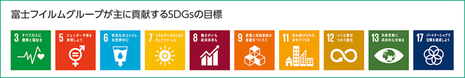 富士フイルムグループが主に貢献するSDGsの目標